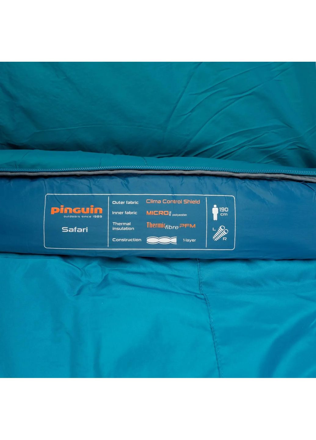 Спальний мішок Safari (4/1°C), 190 см - Left Zip, Petrol (PNG 240368) 2020 Pinguin (334670404)
