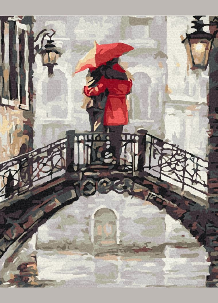 Картини за цифрами закохана пара 40х50 Картина за номерами Закохані під дощем Малювання за номерами романтика Brushme (308988079)