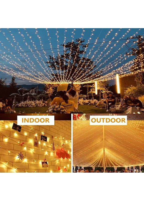 Внешняя гирлянда 220 В В огне Теплый белый 8 режимов 200 LED 20 м No Brand (367582815)