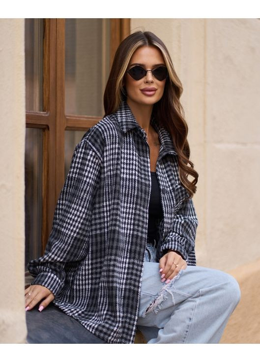 Клітчаста сорочка із вовни з кишенею ISSA PLUS (361855260)