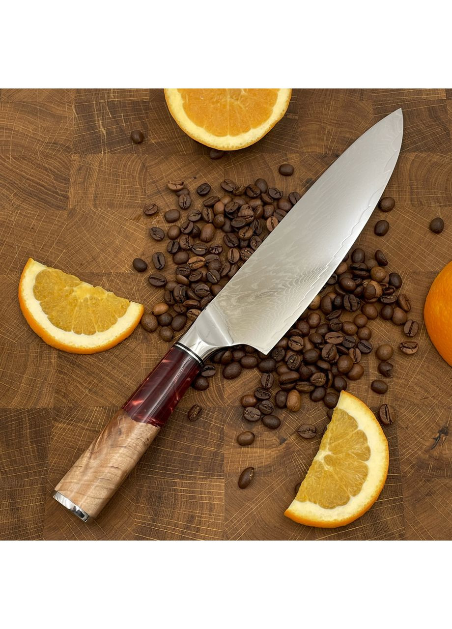 Нож кухонный Шеф (VG-10, Red Brown) No Brand (362488856)