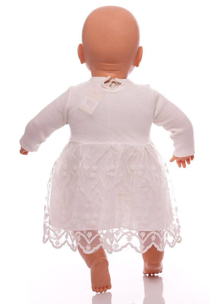 Бежевое платье с длинным рукавом нарядное с бантом бежевое 68 см (30772) BABYKROHA (323469770)