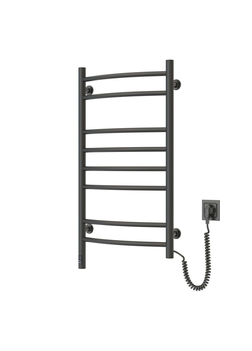 Рушникосушка електрична Камелія, 800х480х105мм, таймер-регулятор, сталь, чорний муар, праве підключення Navin (360394159)