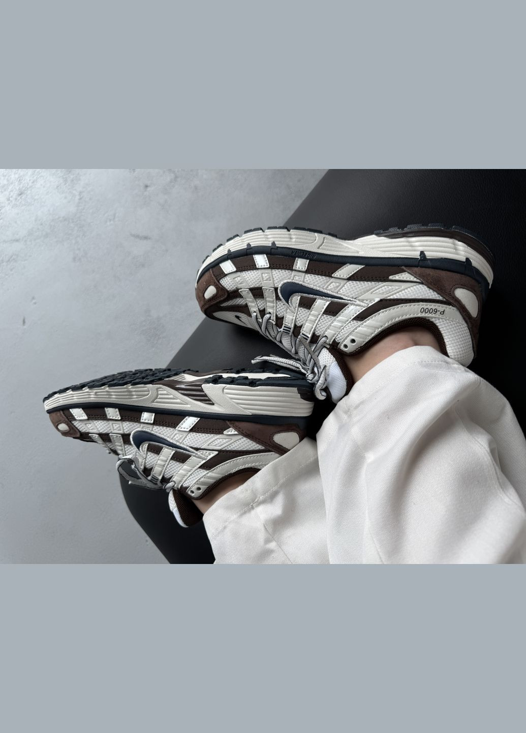 Кросівки жіночі і чоловічі Nike P-6000 White Brown | Найк Р-6000 коричневі No Brand коричневі демісезони (342717906)