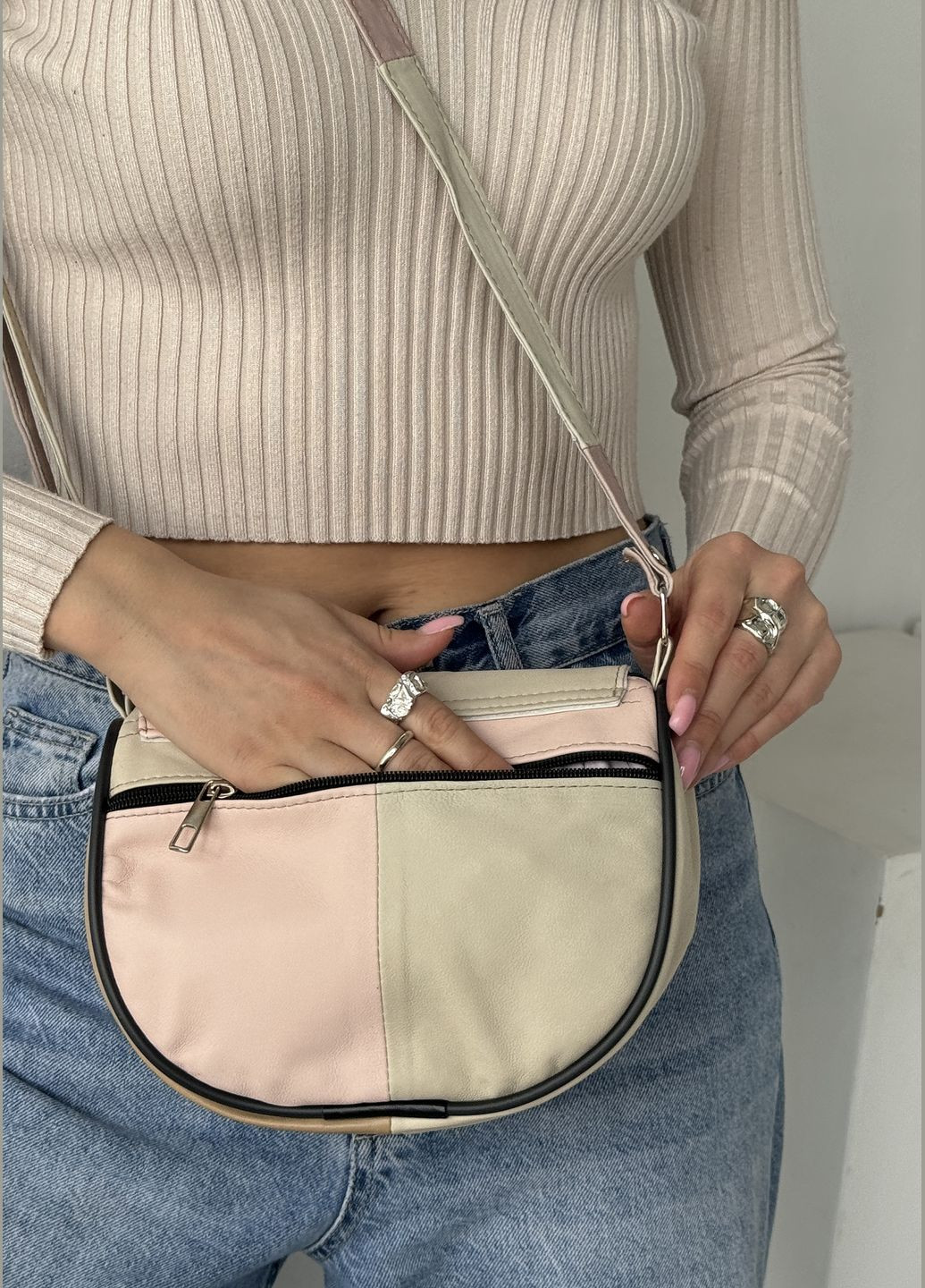 Стильная полукруглая сумочка из натуральной кожи InFashion Сумка (325884119)