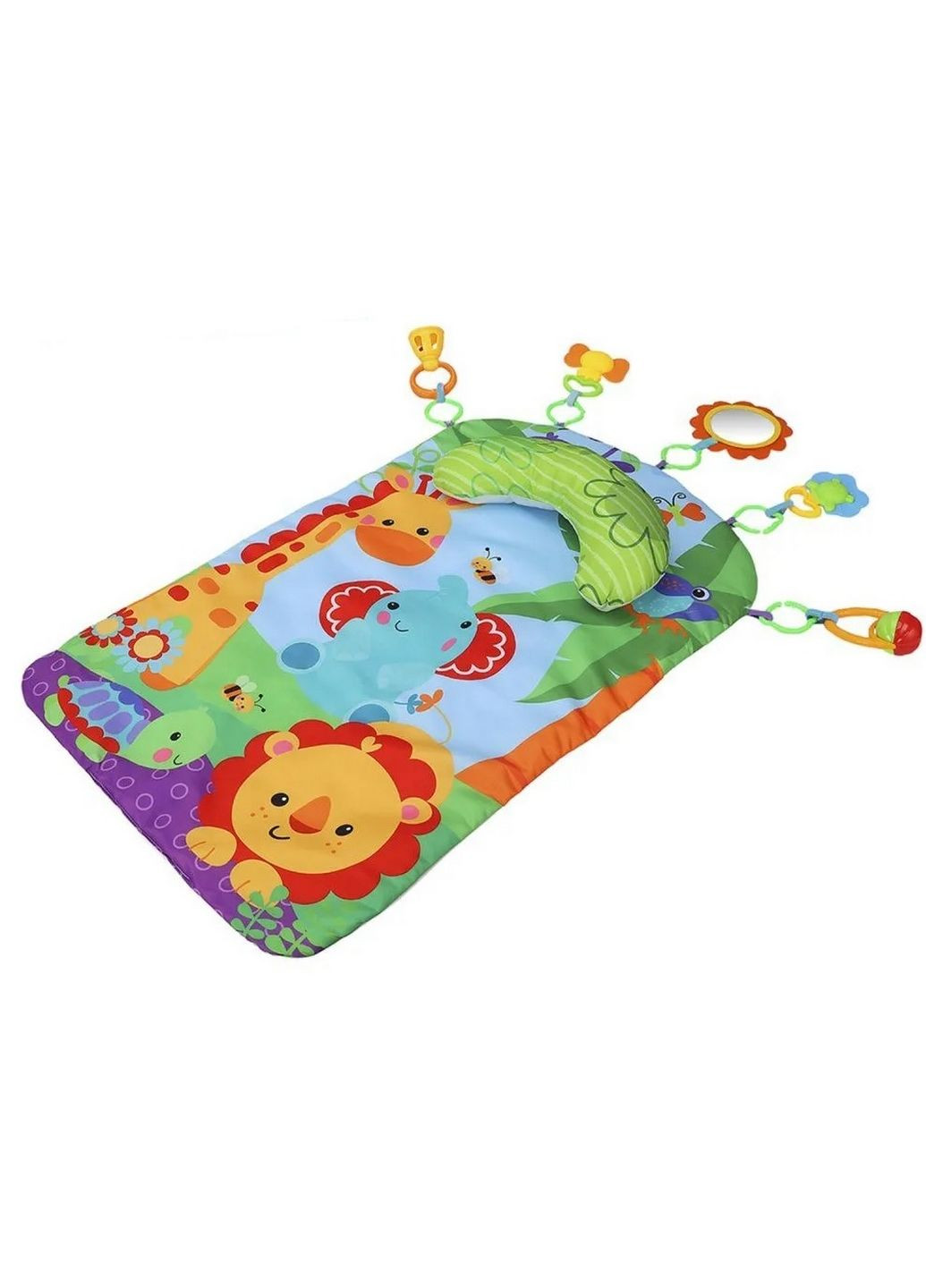 Детский развивающий коврик, мягкий, подушка-подгрудник, 5 подвесок Baby Game blanket (288138030)