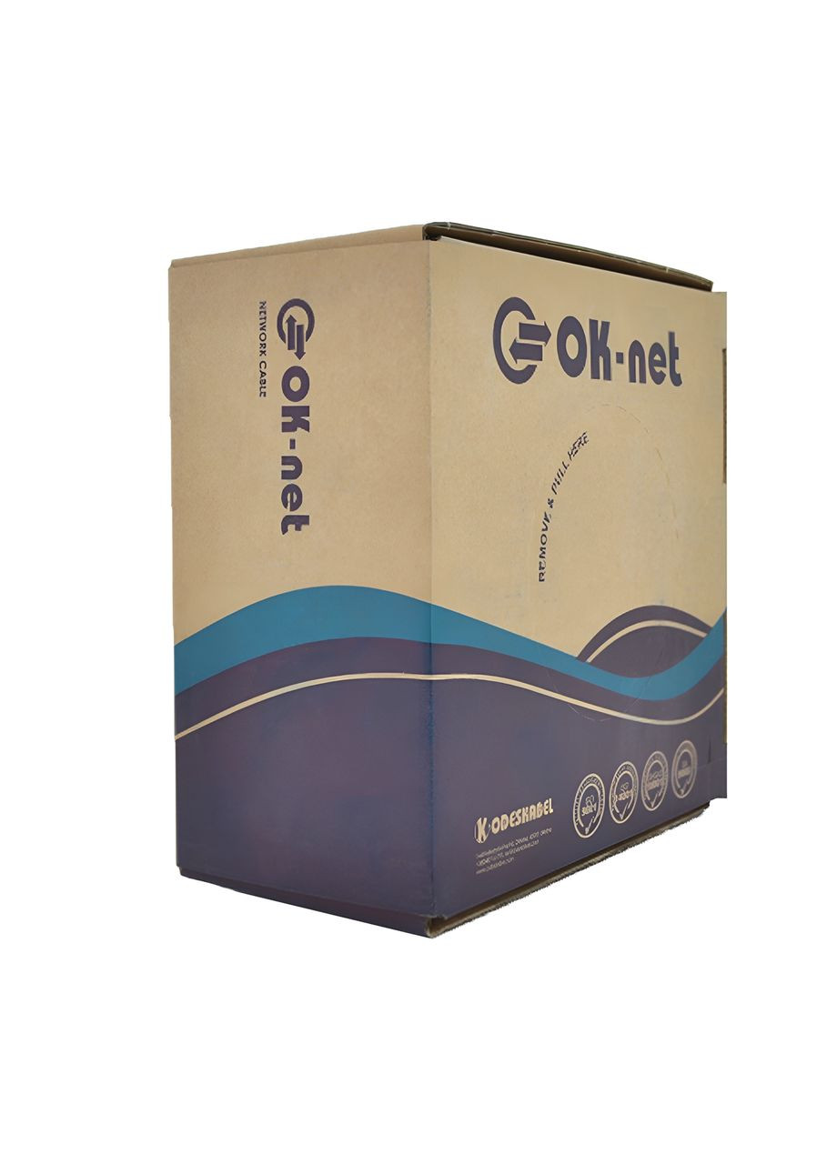 Кабель вита пара OK-net КПП-ВП (250) 4*2*0,54 (U/UTP-cat.6), СU, ізоляція ПЕ, для зовнішніх робіт, 305 м Одескабель (299337793)
