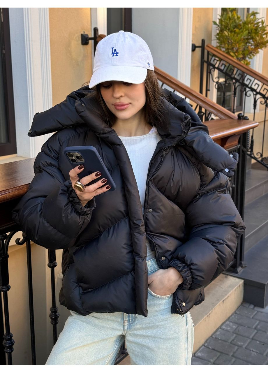 Черный Пуховик No Brand