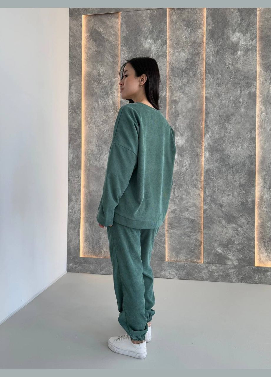 Женский вельветовый костюм оверсайз кофта и джогеры MonCher (334676437)