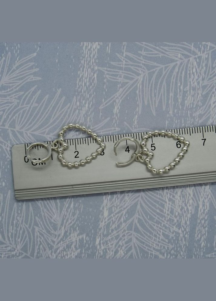 Серебряные висячие серьги "Сердечки" сердце любовь No Brand (350667534)