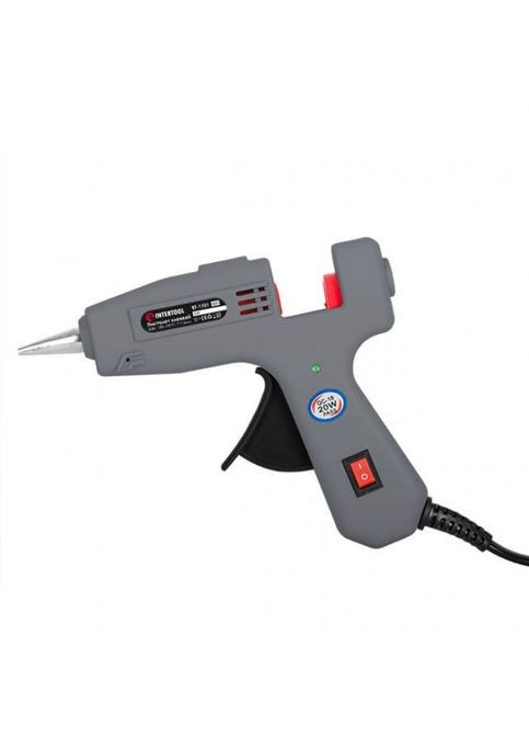 Пістолет клейовий 20(65) Вт, 230 В, 180-195 °C під стрижні 7-7.5 мм, 5-13 г/хв, вимикач RT-1101 Intertool (297443088)