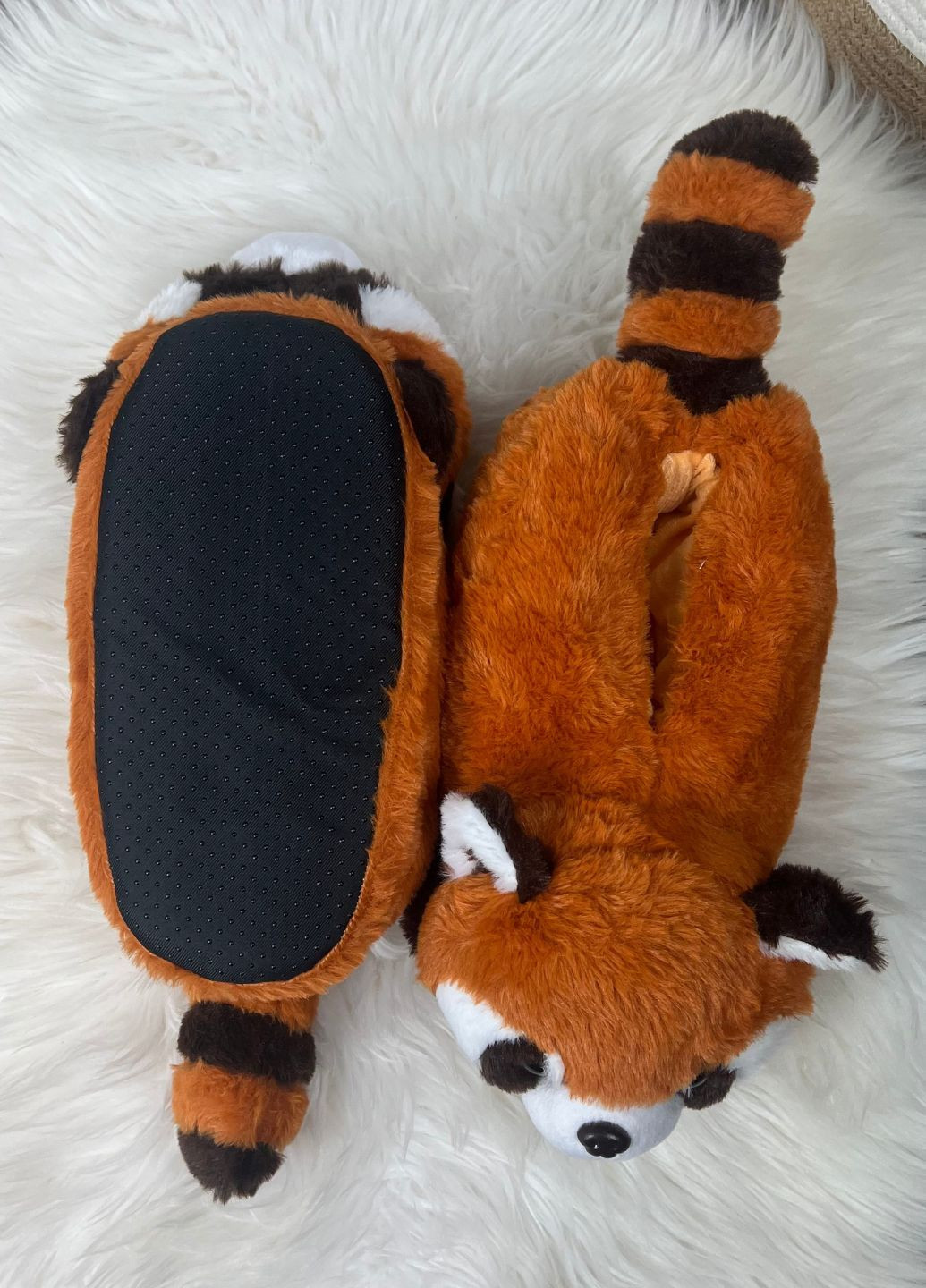 Тапочки плюшевые Енот противоскользящая подошва Красная Панда My Kigu (367179170)