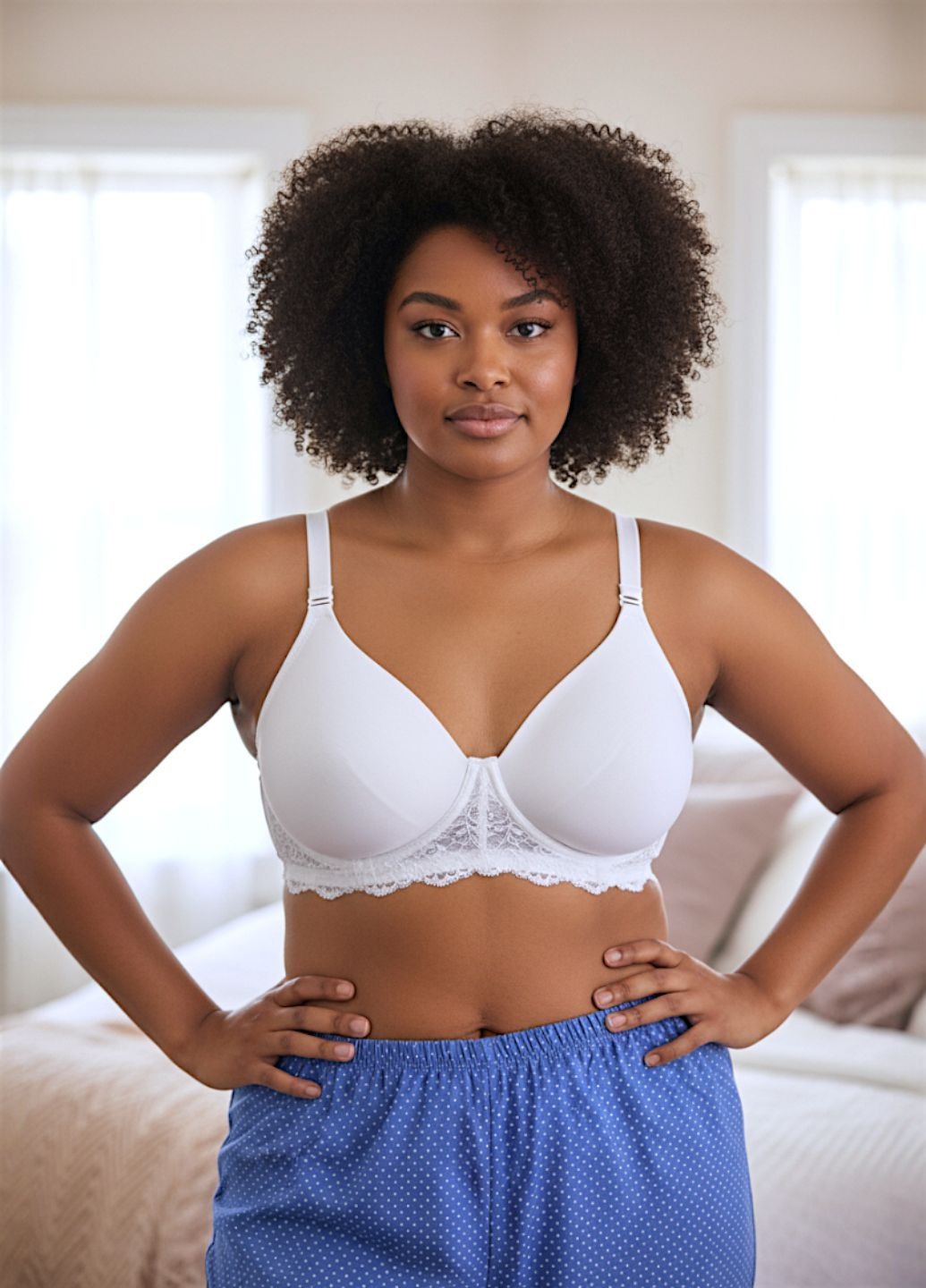 Білий балконет післяопераційний бюстгальтер з м'якими чашками без кісточок FS без кісточок поліестер, бавовна