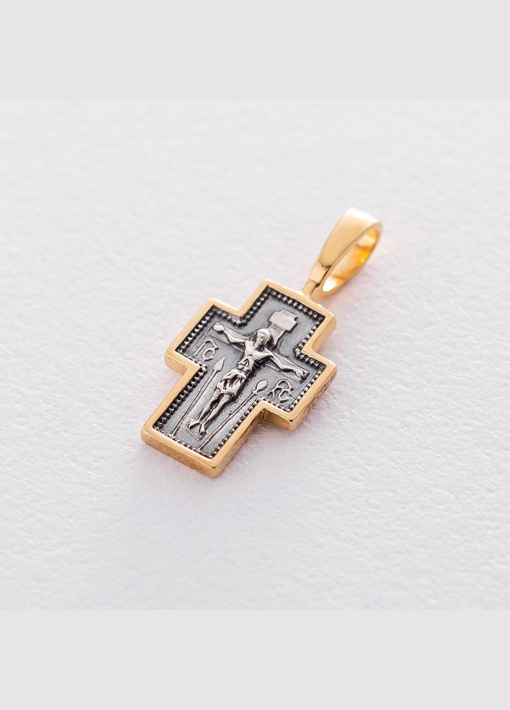 Серебряный крестик с распятием Спаси и сохрани 132801 Oniks (300286933)