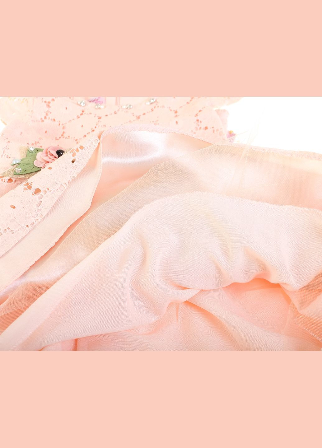 Персикова плаття святкове з прикрасою 2173 персиковий Tivido (306544526)