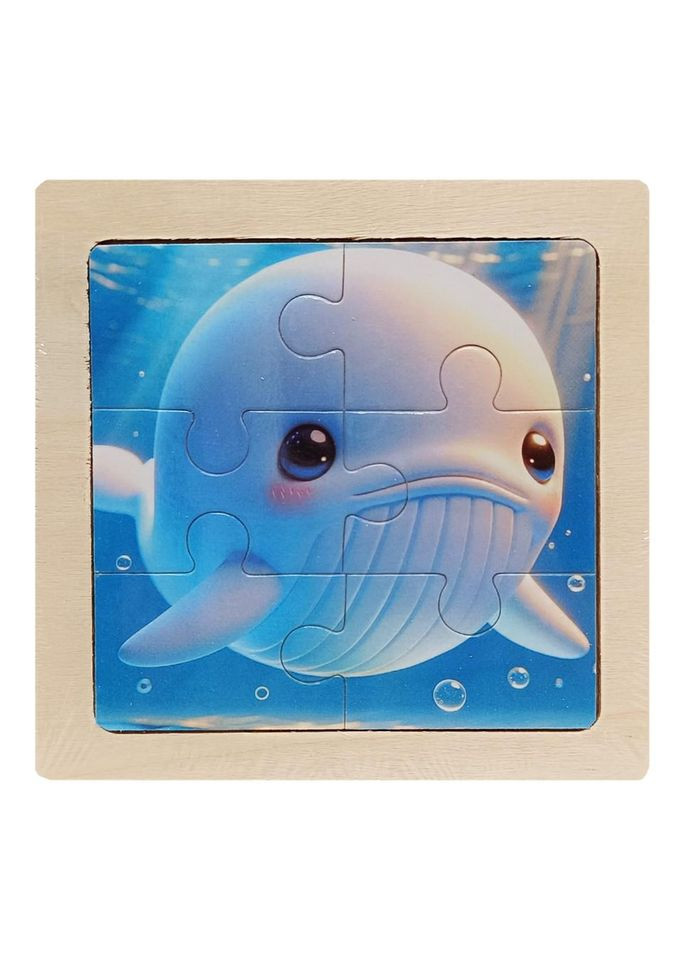 Детский деревянный пазл-вкладыш "Кит" MD 1509-3, 6 элементов 9,8 х 9,8 х 0,4 см Toysi (372495573)