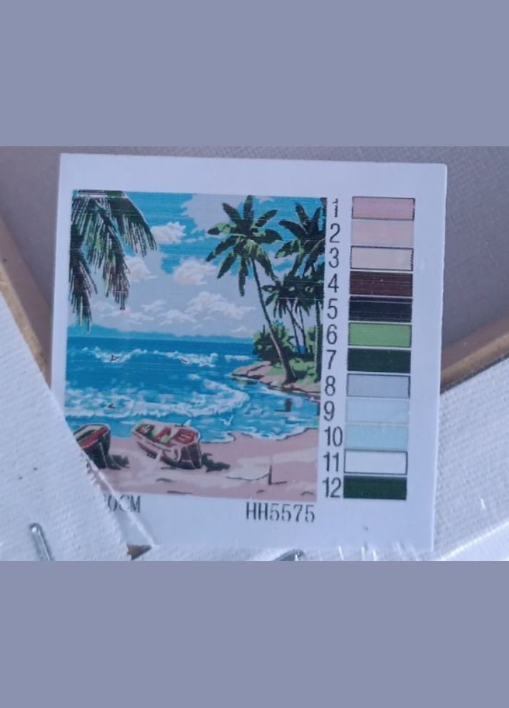 Картини за номерами морська тематика 20х20 см Картини по цифрах на полотні Океан Картина за номерами HH5575 Strateg (308988099)