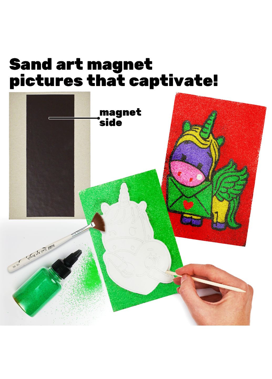 Детский набор для творчества Картина из песка Sand Art 9 в 1 с магнитами Alexes (326745902)