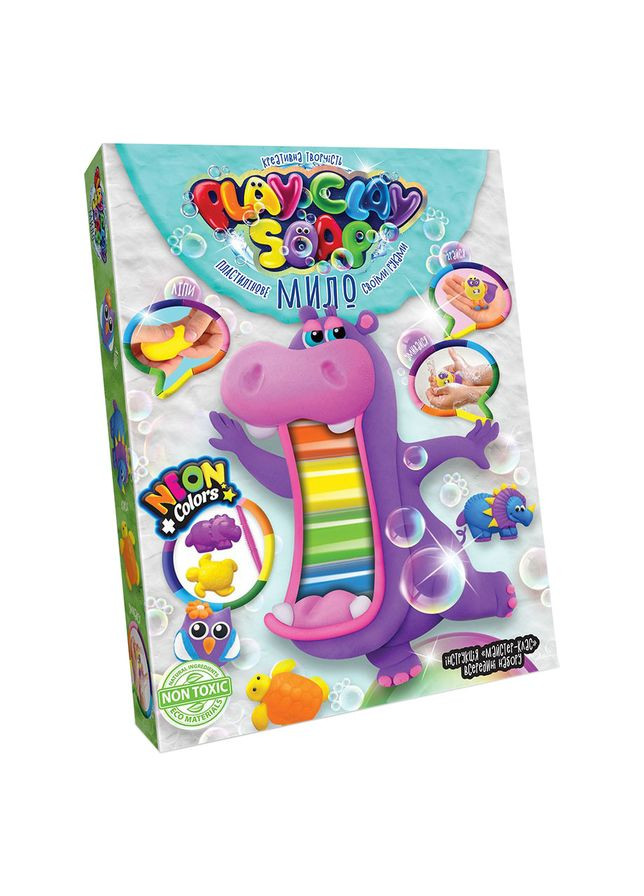 Набір креативної творчості "Пластилінове мило" Play Clay Soap PCS-03 середній Бегемот Danko Toys (305231890)