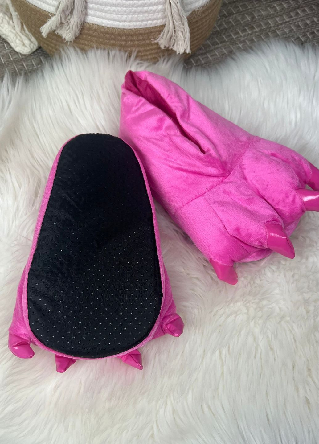 Яскраві домашні капці лапи з кігтями плюшеві жіночі My Kigu (367584457)