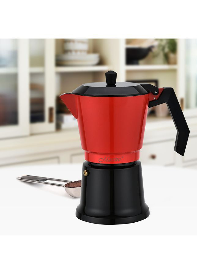 Кавоварка гейзерна МR-1657-9 450 мл 9 чашок червона Maestro (361398624)