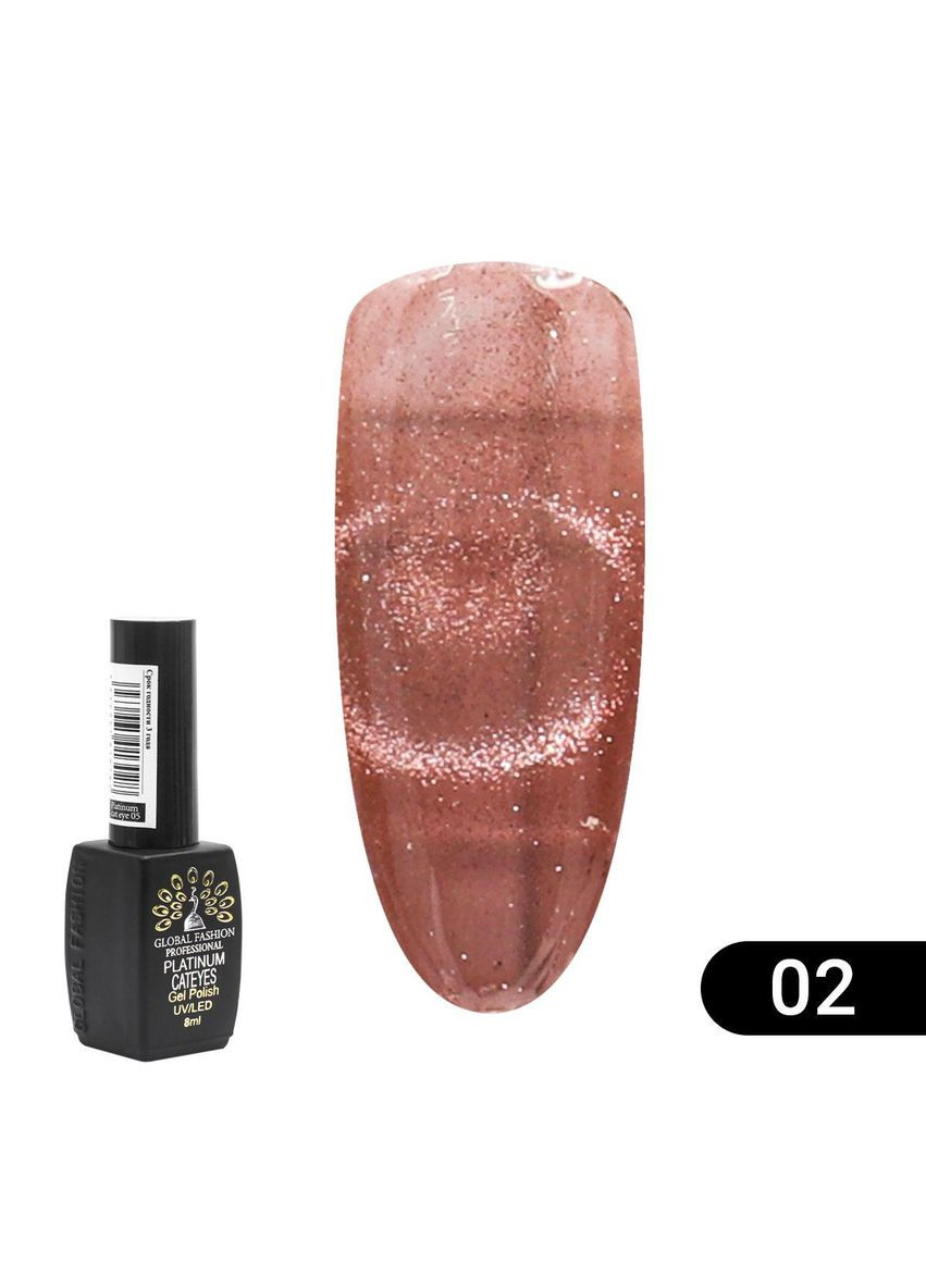 Гель лак Кошачий глаз Platinum №02, 8мл Plus-plus (352746301)