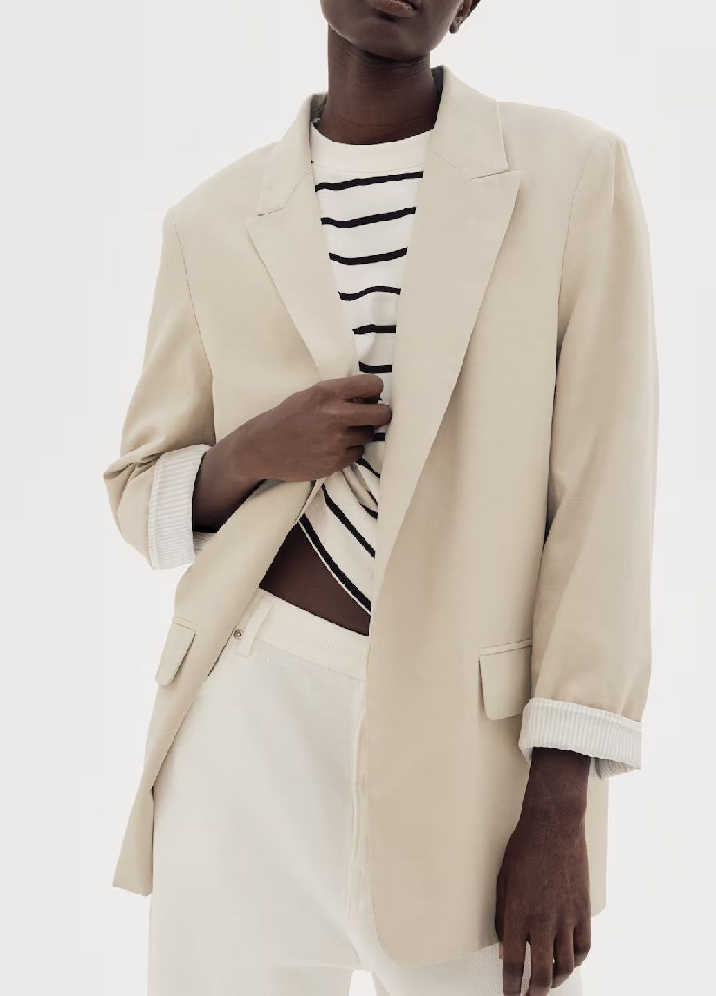 Светло-бежевый женский жакет H&M однотонный - демисезонный