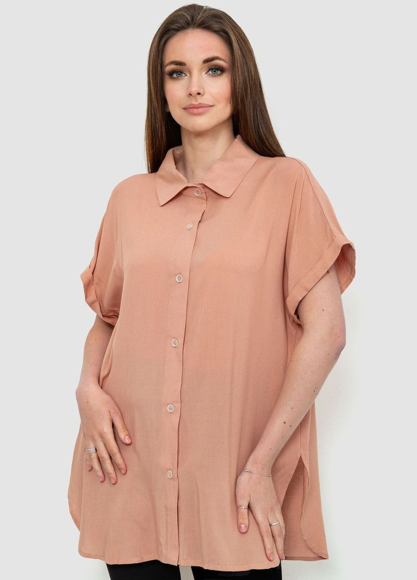 Сорочка жіноча однотонна на ґудзиках, колір молочний, Ager (294335225)