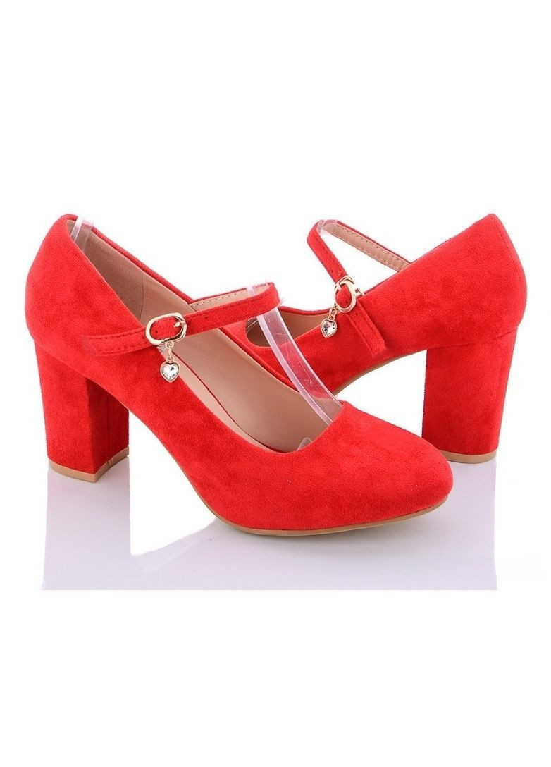 Seven Женские замшевые туфли с ремешком красный з искусственная замша, — всесезон (307172298)