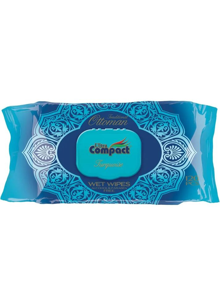 Влажные салфетки Ottoman Бирюза с клапаном, 120 шт. Ultra Compact (328200171)