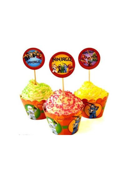 Топеры для капкейков "Ниндзяго" набор 6шт. No Brand (302314140)