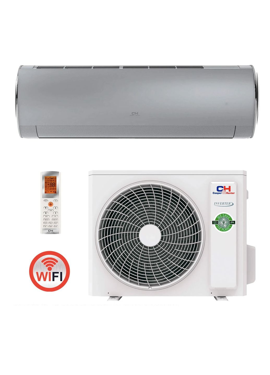 Кондиционер CH-S18FTXD2-SC(серия DAYTONA, тепл. насос-25,SILVER) Cooper&Hunter (360572654)