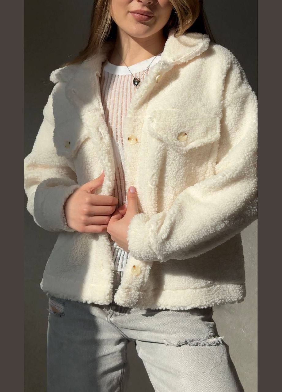 Темно-рожева куртка-сорочка teдді No Brand