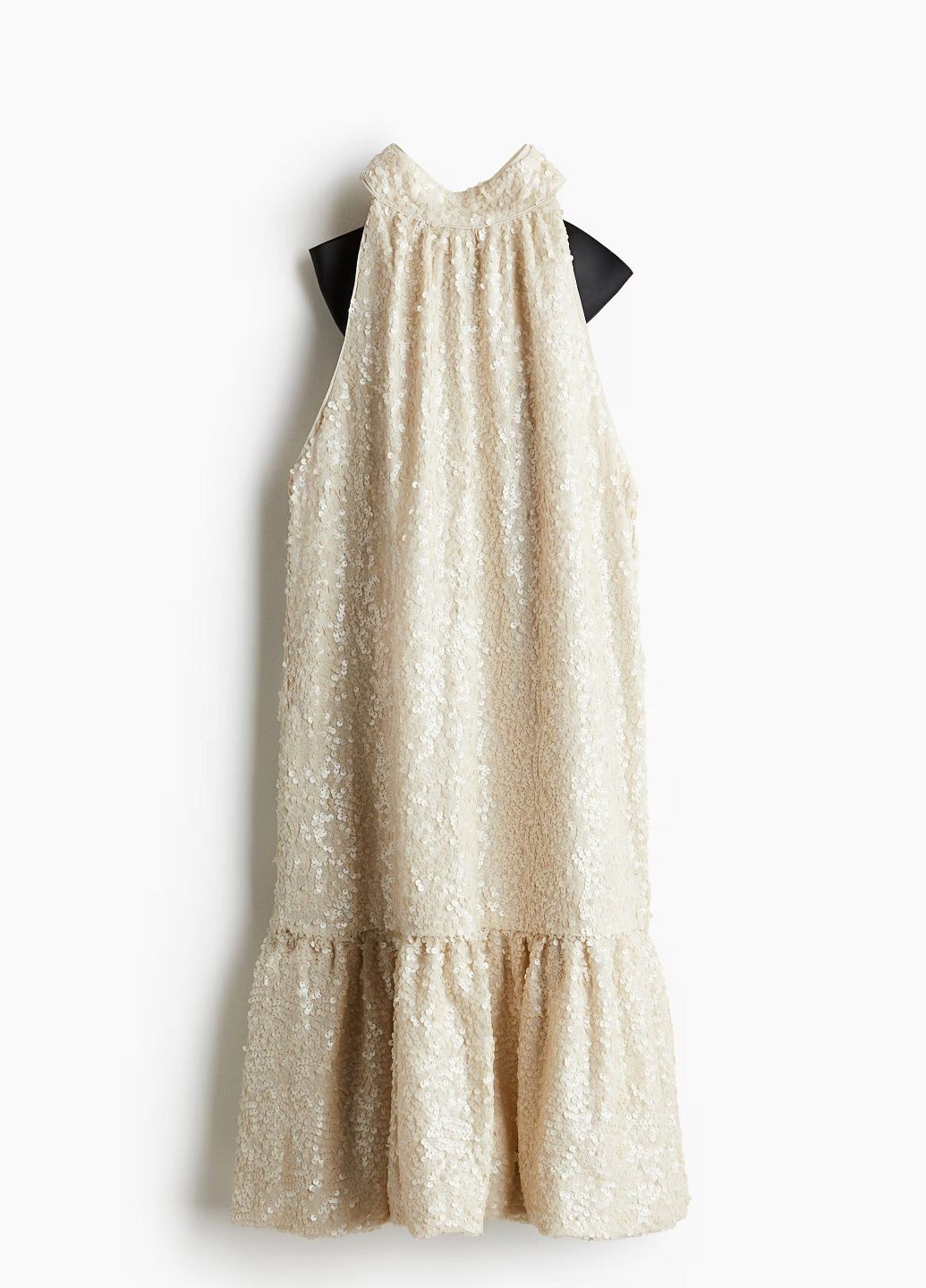 Кремовое праздничный платье H&M однотонное