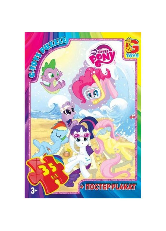 Детский пазл "My little PONY" MLP006 плакат 35 элементов G-Toys (367966630)