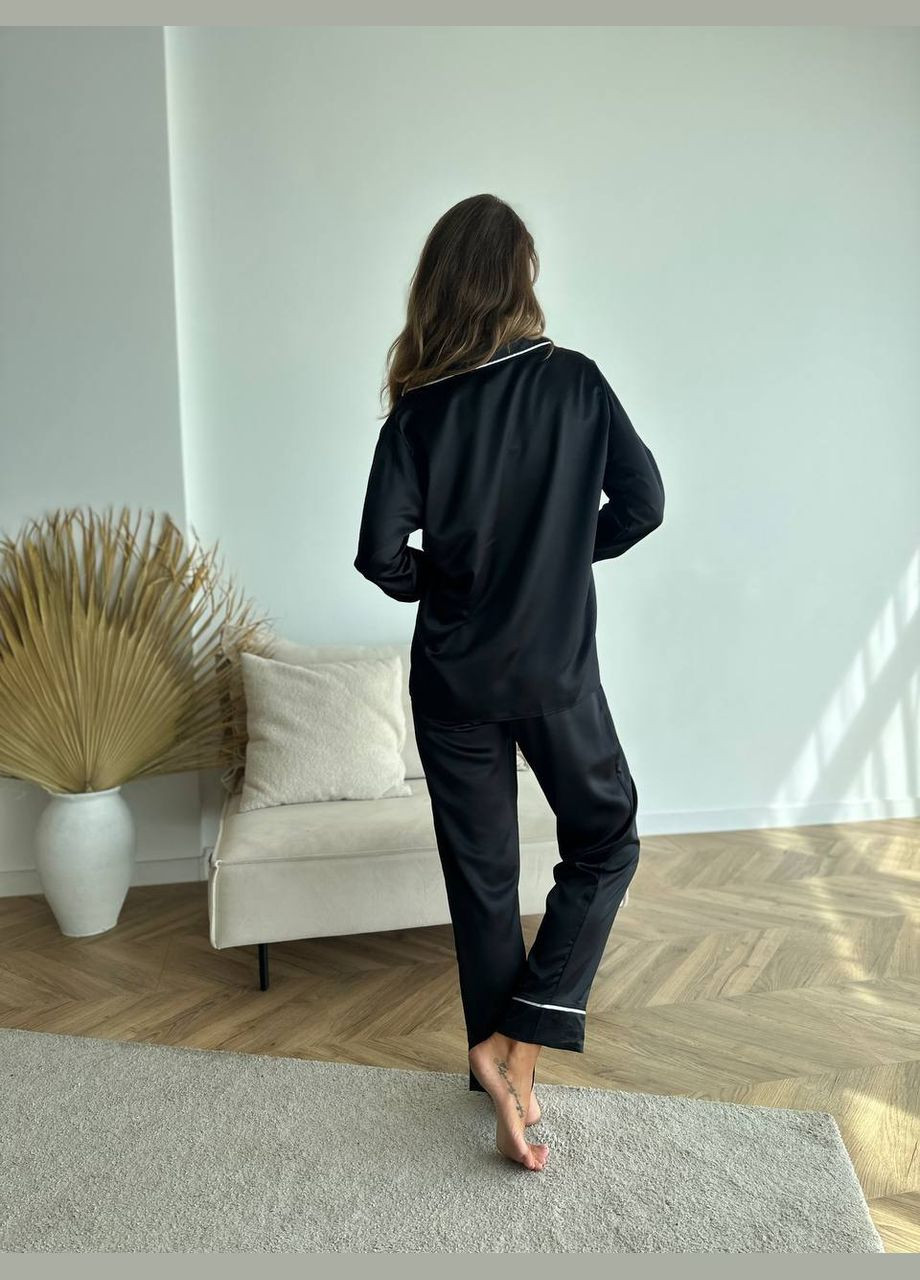 Чорна всесезон стильний домашній костюм-піжамка Vakko