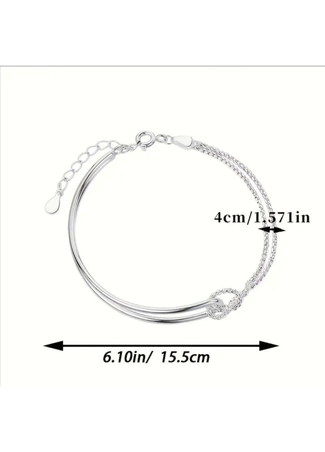 Минималистичная Цепочка Браслет "Узелок", цвет серебро No Brand (329447757)