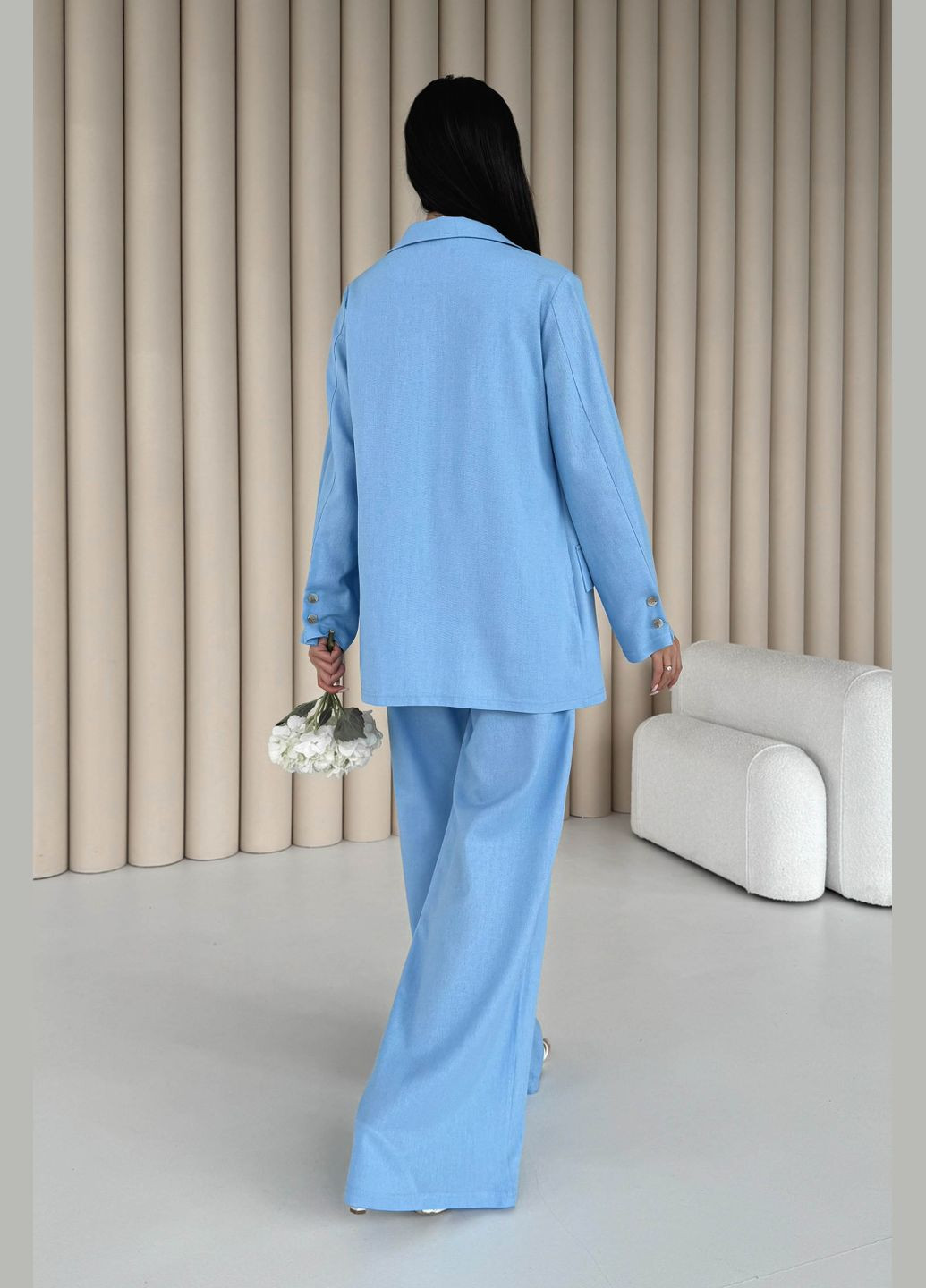 Голубой женский классический женский жакет голубого цвета Jadone Fashion однотонный - летний