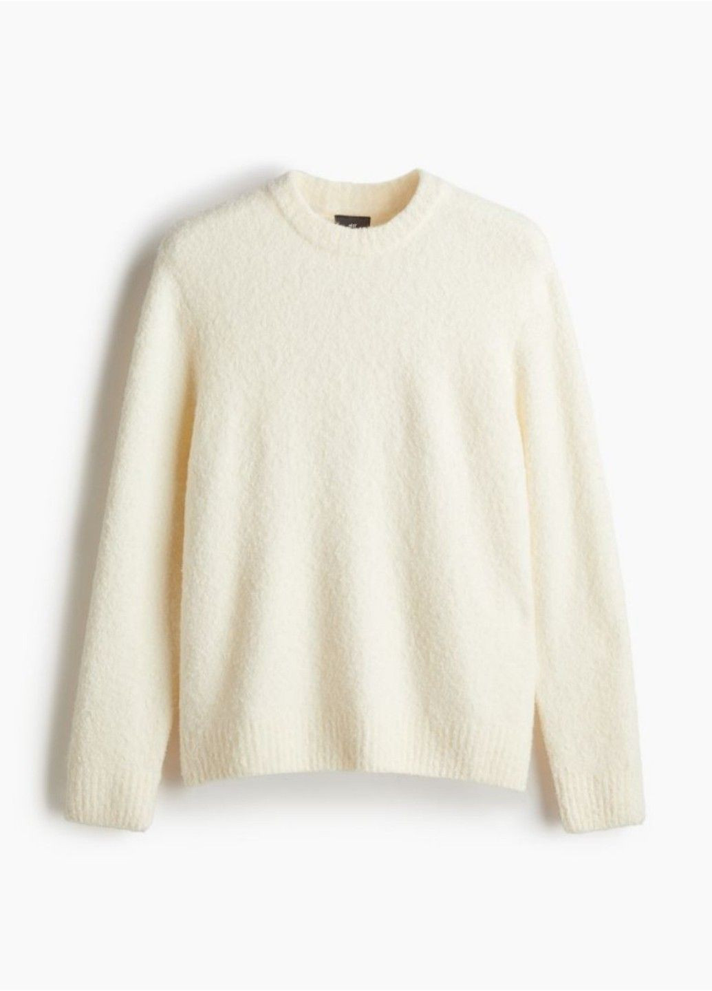 Молочний зимовий чоловічий светр з м'якої тонкої вязки regular fit н&м (57958) s молочний H&M