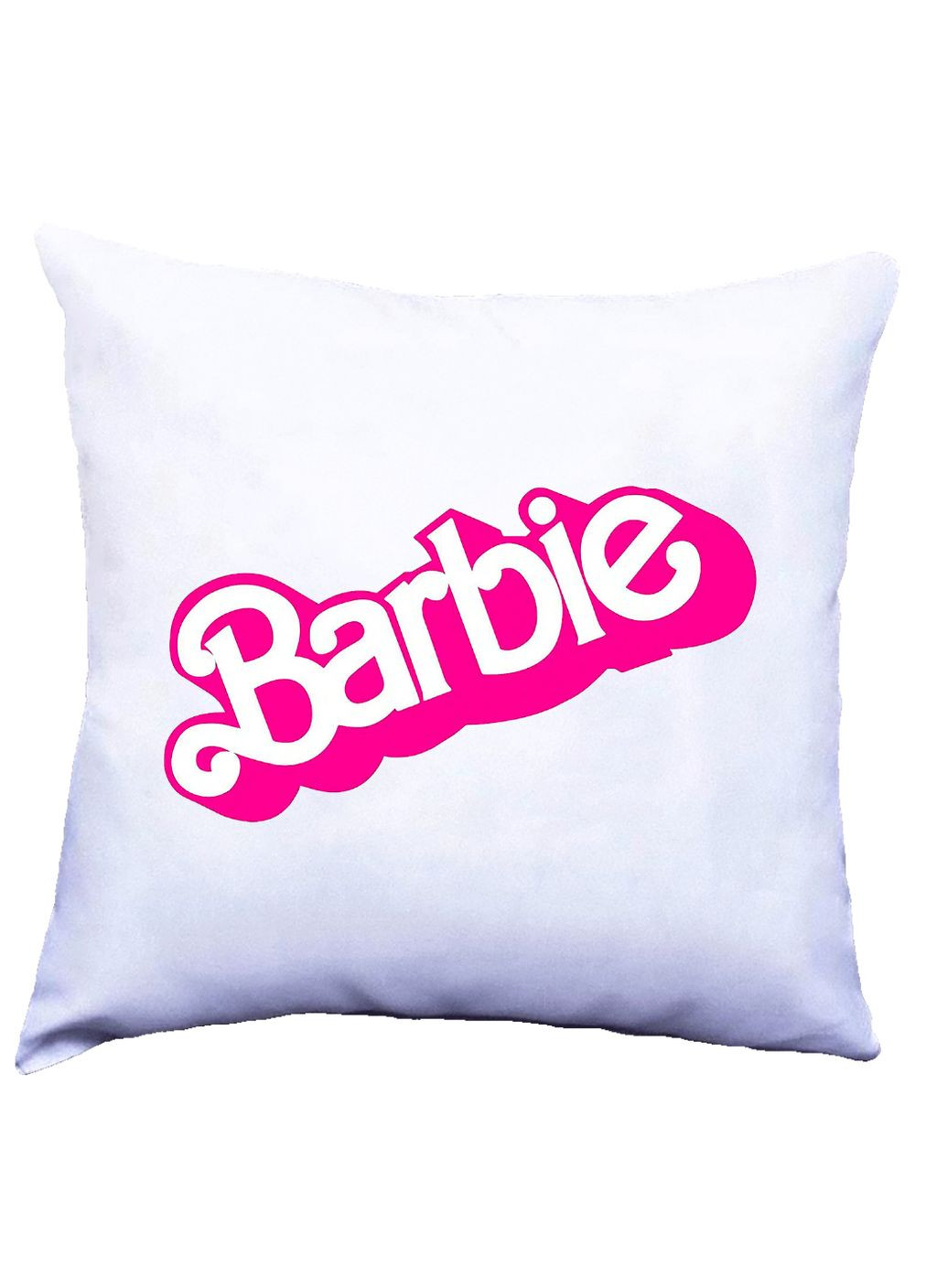 Подушка с логотипом Barbie, стильная декоративная, 35×35 см No Brand (362219352)