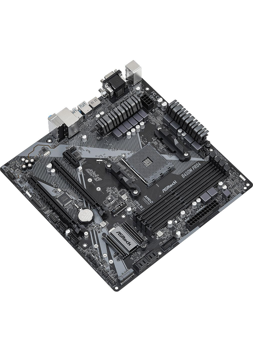 B450M Pro4 R2.0 (AM4/B450, 4*DDR4, 2xPCIex16, DVID/HDMI/VGA, 4xSATAIII, M.2, GLan, 8ch, mATX ASRock (314747868)