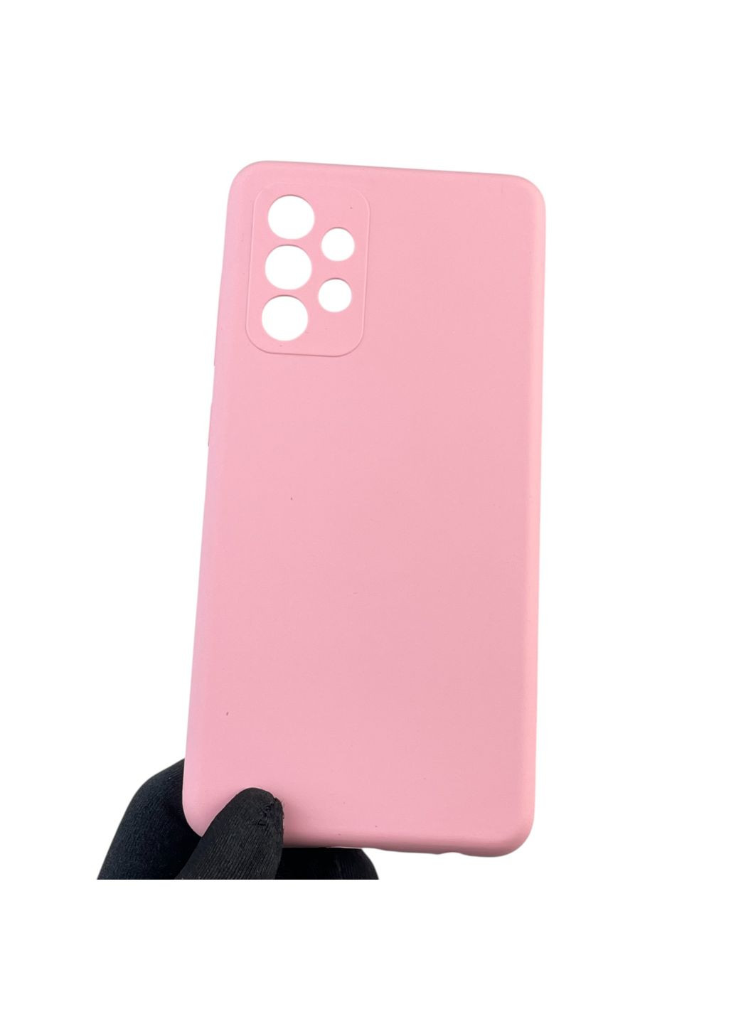 Чехол для Galaxy A52 4G (SM-A525) силиконовый с микрофиброй нескользящий на самсунг а52 4г розовый Samsung (366388402)