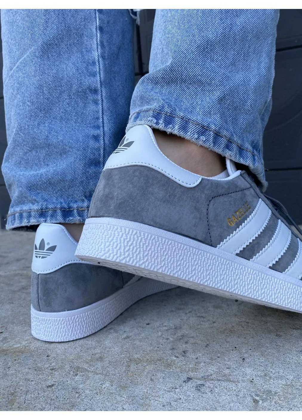 КРОССОВКИ ЖЕНСКИЕ ADIDAS GAZELLE GREY WHITE АДИДАС ГАЗЕЛЬ БЕЛЫЕ No Brand белые демисезоны (392015519)
