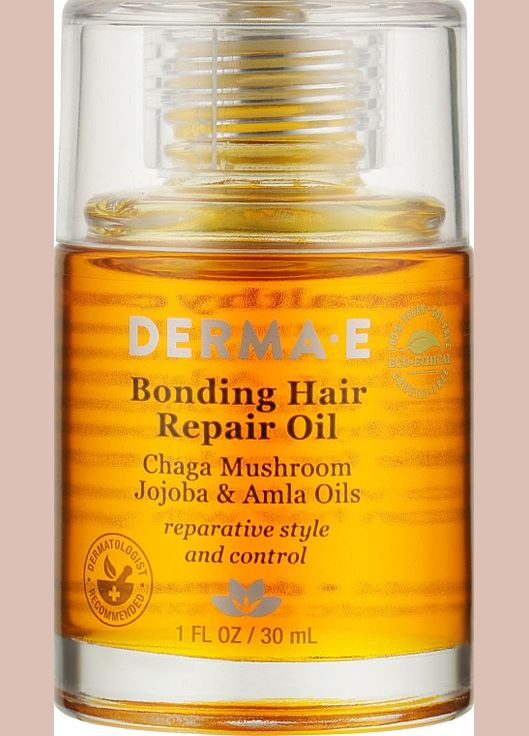 Восстановительное средство для волос с маслами чаги, жожоба и амлы Bonding Hair Repair Oil 30ml. Derma E (368652825)