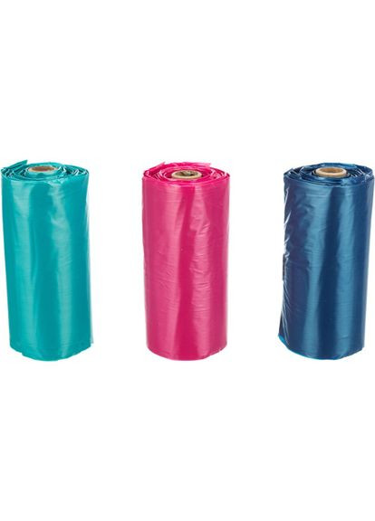 Пакети для фекалій собак з ручками, різнокольорові, 3 рулони x 15 шт. Trixie (340154279)