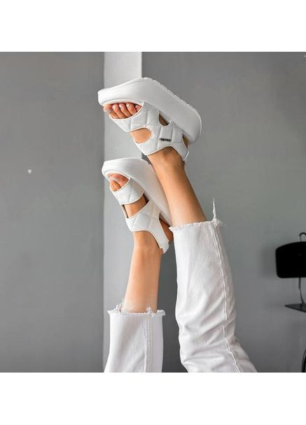 Белые женские босоножки на платформе 1627 белые Ailaifa