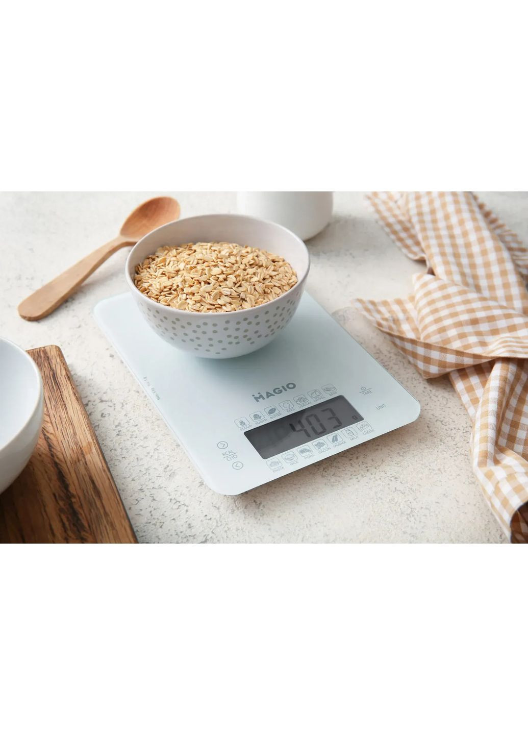 Ваги кухонні MG-696 5 кг білі Magio (361025919)