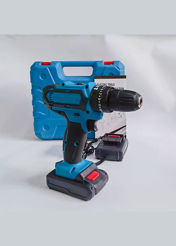 Шуруповерт-дриль акумуляторний в кейсі 24V Набір інструментів слюсарних 28 в 1 з повним комплектом насадок біт і свердл No Brand (331146084)