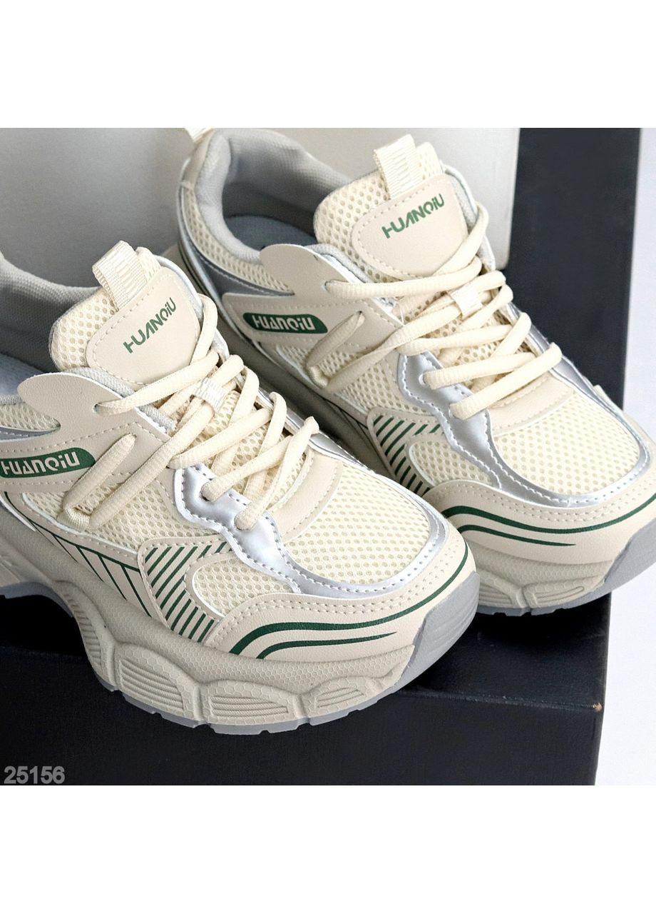 Кроссовки женские Kerstin Dinars, беж с серебром No Brand бежевые (358644996)