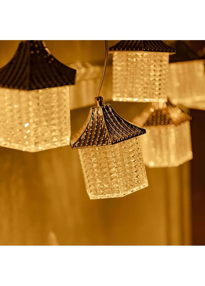 Гирлянда штора с фигурками фонарь 3 метра 6 ламп теплый желтый свет для декора интерьера освещение ProDobro (364193296)